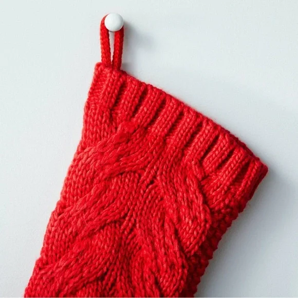 NEW Hearth & Hand red knit Christmas stocking - Picture 3 of 6